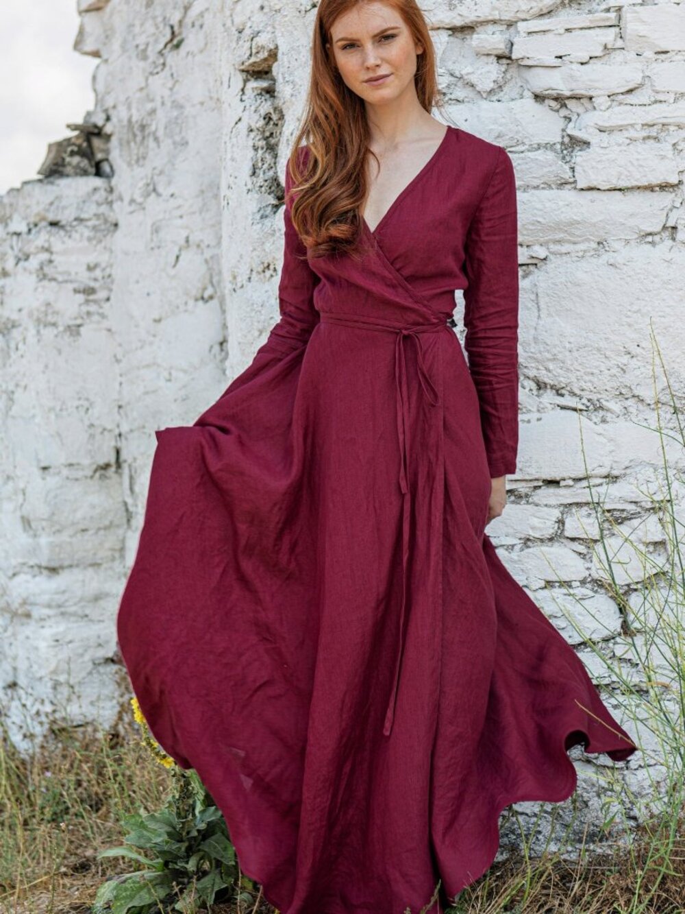 Visible art maxi wrap dress